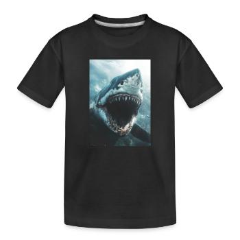 Haie Hai - Kinder Premium Bio T-Shirt - Schwarz - Vorne
