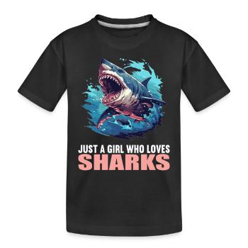 Haie Hai - Kinder Premium Bio T-Shirt - Schwarz - Vorne