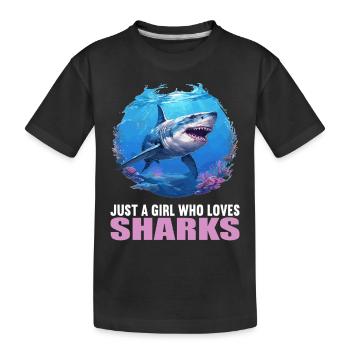Haie Hai - Kinder Premium Bio T-Shirt - Schwarz - Vorne