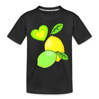 Lemon Lemons Fruits Fruit Fruit Summer - Kids' Premium Organic T-Shirt - black - Front