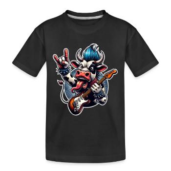 Kuh Guitariste de Rock and Roll - T-shirt bio Premium Enfant - noir - Devant