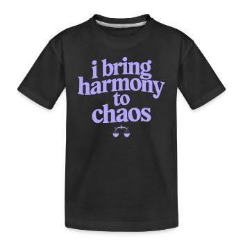Waage Sternzeichen: Ich Bringe Harmonie Ins Chaos - Kinder Premium Bio T-Shirt - Schwarz - Vorne