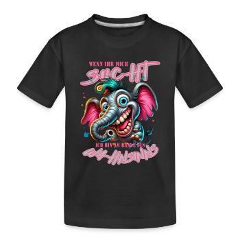 Wenn ihr mich sucht ich bin am Rande des Wahnsinns - Kinder Premium Bio T-Shirt - Schwarz - Vorne