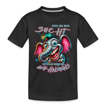 Wenn ihr mich sucht ich bin am Rande des Wahnsinns - Kinder Premium Bio T-Shirt - Schwarz - Vorne