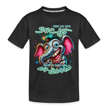 Wenn ihr mich sucht ich bin am Rande des Wahnsinns - Kinder Premium Bio T-Shirt - Schwarz - Vorne