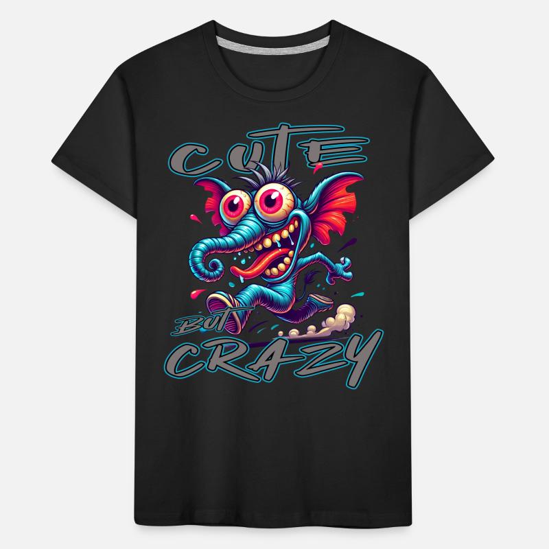 Cute but Crazy Elephant Comic Style Kids' Premium Organic T-Shirt