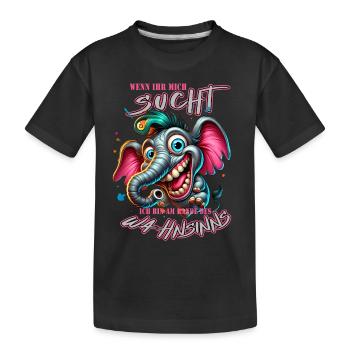 Wenn ihr mich sucht ich bin am Rande des Wahnsinns - Kinder Premium Bio T-Shirt - Schwarz - Vorne