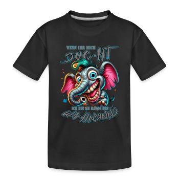 Wenn ihr mich sucht, ich bin am Rande des Wahnsinn - Kinder Premium Bio T-Shirt - Schwarz - Vorne