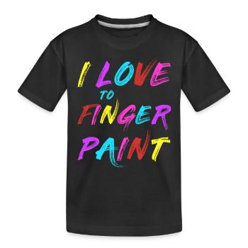 JE SUIS PEINTRE - J’adore peindre au doigt – Peintures au doigt - T-shirt bio Premium Enfant - noir - Devant