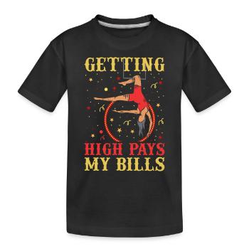 Circus Trapeze for Trapeze Artist Costume - Kids' Premium Organic T-Shirt - black - Front