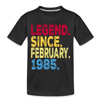 Légende depuis février 1985 Design Pour les personnes âgées - T-shirt bio Premium Enfant - noir - Devant
