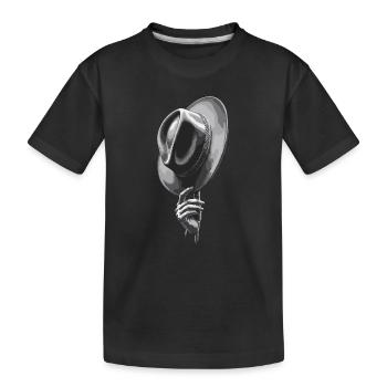 Lifting Up Hat Gentleman Stylish Gesture - Kids' Premium Organic T-Shirt - black - Front