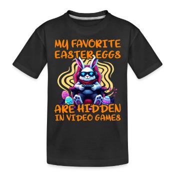 Meine Lieblings-Easter Eggs sind in Videospielen versteckt - Kinder Premium Bio T-Shirt - Schwarz - Vorne