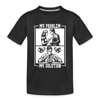 Neurochirurgien Mon problème Ma solution Pictogramme Papa - T-shirt bio Premium Enfant - noir - Devant