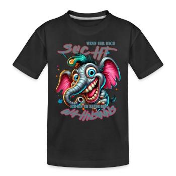 Wenn ihr mich sucht ich bin am Rande des Wahnsinns - Kinder Premium Bio T-Shirt - Schwarz - Vorne