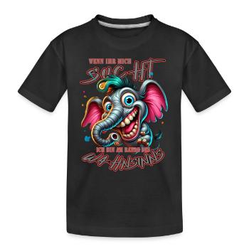 Wenn ihr mich sucht ich bin am Rande des Wahnsinns - Kinder Premium Bio T-Shirt - Schwarz - Vorne