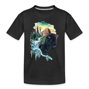 Bison - Kinder Premium Bio T-Shirt - Schwarz - Vorne
