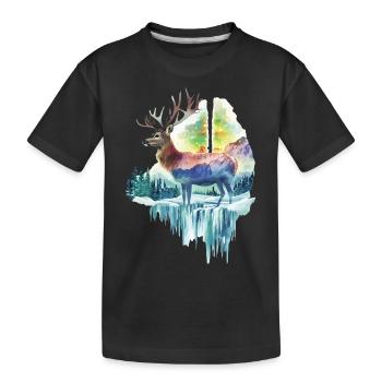 Reh - Kinder Premium Bio T-Shirt - Schwarz - Vorne