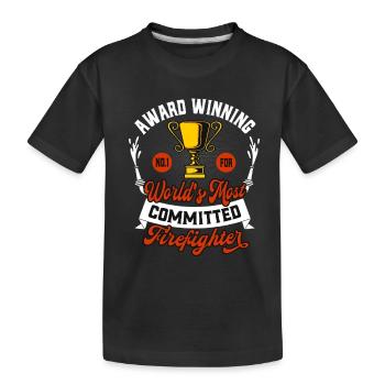 Pompier Humour Engagé Pompiers Sauvetage - T-shirt bio Premium Enfant - noir - Devant