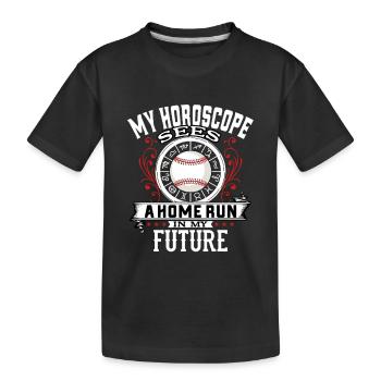Baseball Spieler Lustiges Homerun Horoskop - Kinder Premium Bio T-Shirt - Schwarz - Vorne