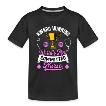 Dedicated Nurse Funny Award-Winning - Kids' Premium Organic T-Shirt - black - Front