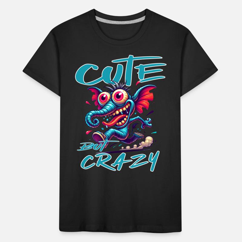 Cute but Crazy Elephant Comic Style Kids' Premium Organic T-Shirt