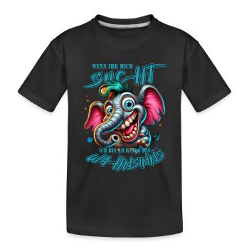 Wenn ihr mich sucht, ich bin am Rande des Wahnsinn - Kinder Premium Bio T-Shirt - Schwarz - Vorne