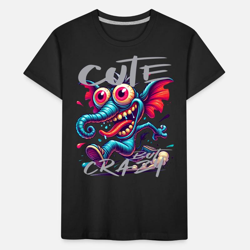 Cute but Crazy Elephant Comic Style Kids' Premium Organic T-Shirt