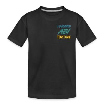 Abiturient I SURVIVED ABI TORTURE Abitur Lustiges - Kinder Premium Bio T-Shirt - Schwarz - Vorne