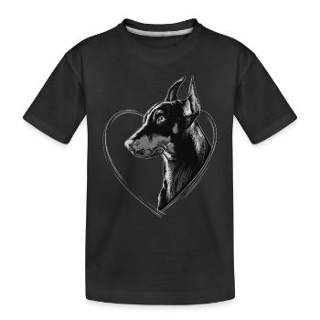 Dobermann - Kinder Premium Bio T-Shirt - Schwarz - Vorne