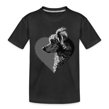 Pudel - Kinder Premium Bio T-Shirt - Schwarz - Vorne