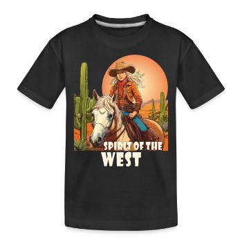 RIDER SPIRIT DE L’OUEST - T-shirt bio Premium Enfant - noir - Devant