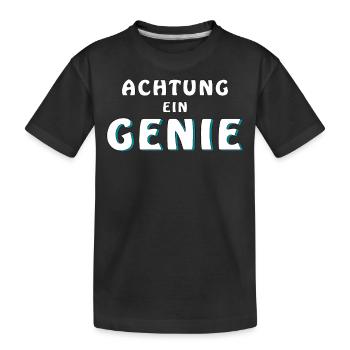 ATTENTION A GENIUS - Kids' Premium Organic T-Shirt - black - Front