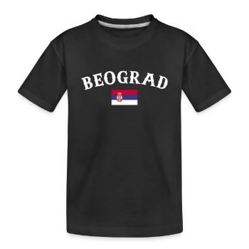 Belgrade Belgrade Serbia Serbian flag Serbia Serbia - Kids' Premium Organic T-Shirt - black - Front