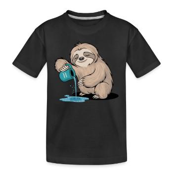 Signe du zodiaque paresseux Verseau avec pichet d’eau - T-shirt bio Premium Enfant - noir - Devant