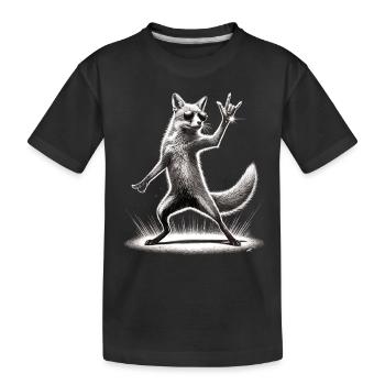 Rock Fox – Cool and Wild - Kids' Premium Organic T-Shirt - black - Front