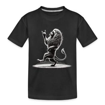 Rockiger Löwe – Cool & Wild - Kinder Premium Bio T-Shirt - Schwarz - Vorne