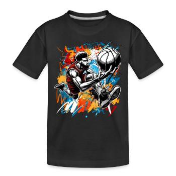 Basket-ball Joueurs de basket-ball - T-shirt bio Premium Enfant - noir - Devant