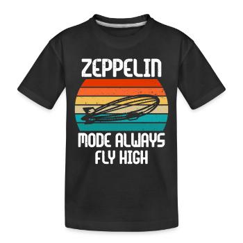 Vintage Zeppelin Luftschiff 70 Jahre - Kinder Premium Bio T-Shirt - Schwarz - Vorne