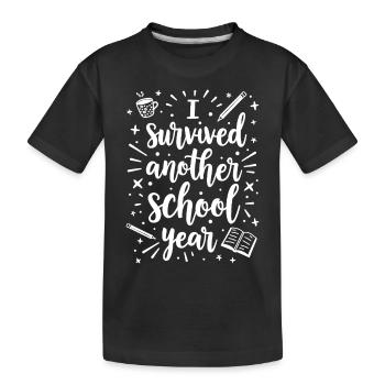 I Survived Another School Year – Lehrer Schüler - Kinder Premium Bio T-Shirt - Schwarz - Vorne