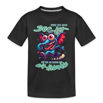 Wenn ihr mich sucht, ich bin am Rande des Wahnsinn - Kinder Premium Bio T-Shirt - Schwarz - Vorne