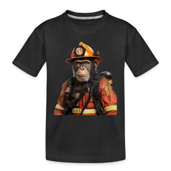 Schimpanse - Kinder Premium Bio T-Shirt - Schwarz - Vorne