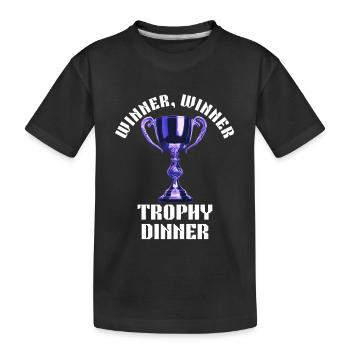 Winner Winner Trophy Dinner - Kids' Premium Organic T-Shirt - black - Front
