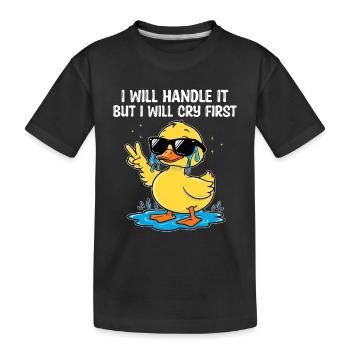 Ich werde damit umgehen Sarkasmus Sarkastisch - Kinder Premium Bio T-Shirt - Schwarz - Vorne