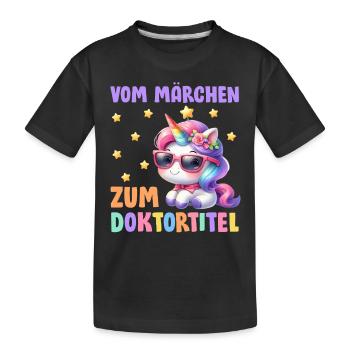 Dissertation VOM MÄRCHEN ZUM DOKTORTITEL Lustig - Kinder Premium Bio T-Shirt - Schwarz - Vorne