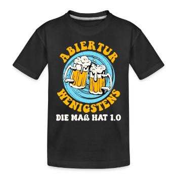 Abi ABIERTUR WENIGSTENS DIE MAß HAT 1,0 Lustig - Kinder Premium Bio T-Shirt - Schwarz - Vorne
