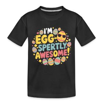 Ich bin eier-weise großartig – Lustiges Ostershirt - Kinder Premium Bio T-Shirt - Schwarz - Vorne