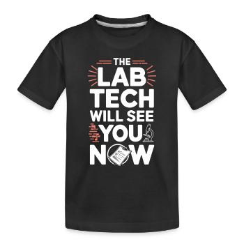 Passionné de microscope Technicien de laboratoire Science - T-shirt bio Premium Enfant - noir - Devant