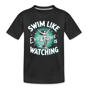 Mermaid Underwater Performer Mermaid - Kids' Premium Organic T-Shirt - black - Front