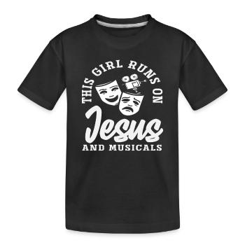 Les mélomanes Jésus et les comédies musicales - T-shirt bio Premium Enfant - noir - Devant